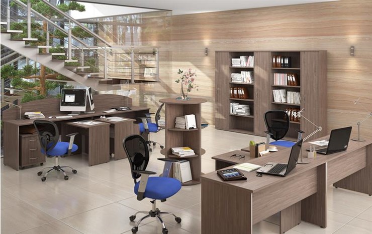 Комплект офисной мебели IMAGO три стола, 2 шкафа, стеллаж, тумба во Владивостоке - изображение 6